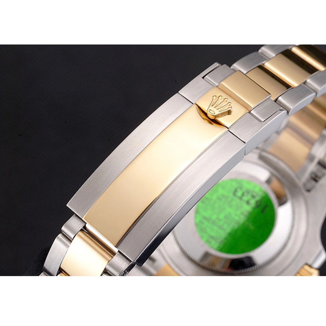 Aaa replica watch Submariner Dial Bezel Bracelet Steel Rolex Black Two Diamond Gold Swiss Gold Tone Markings 0706